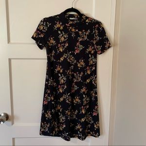 Lush floral mock neck dress